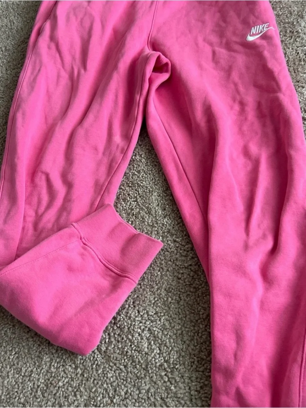Nike Pink Girls' Fleece Joggers with Swoosh